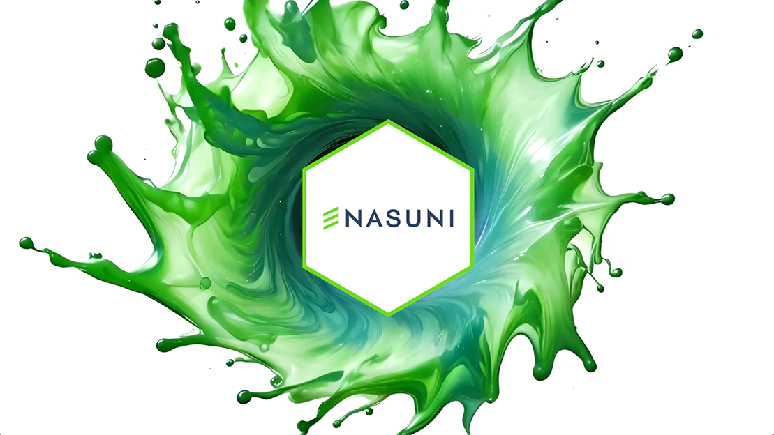 Frame: Nasuni hexagon with liquid splash