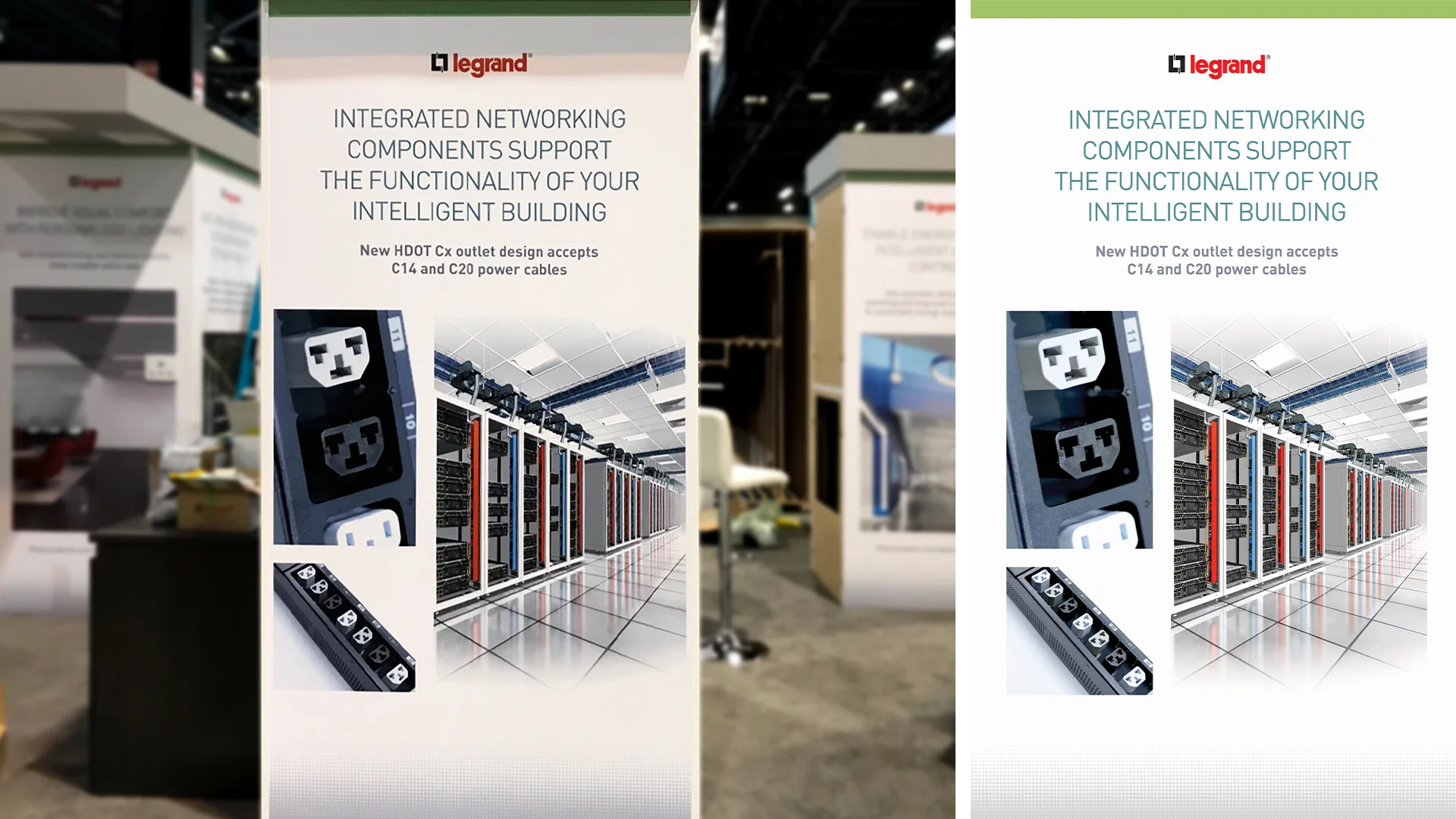 Legrand Greenbuild Tradeshow 2018 - Booth Panel compared to Design