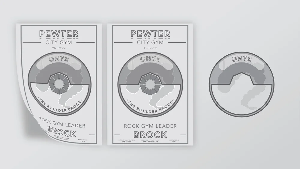 Illustrated Pewter City gym poster