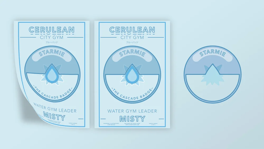Illustrated Cerulean City gym poster