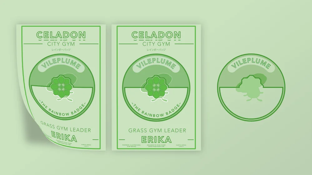 Illustrated Celadon City gym poster