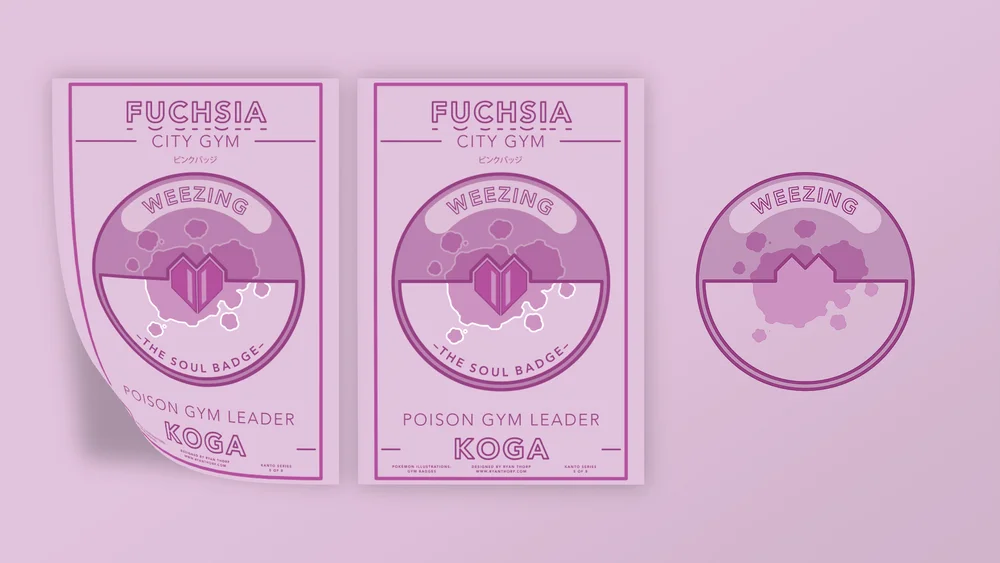 Illustrated Fuchsia City gym poster