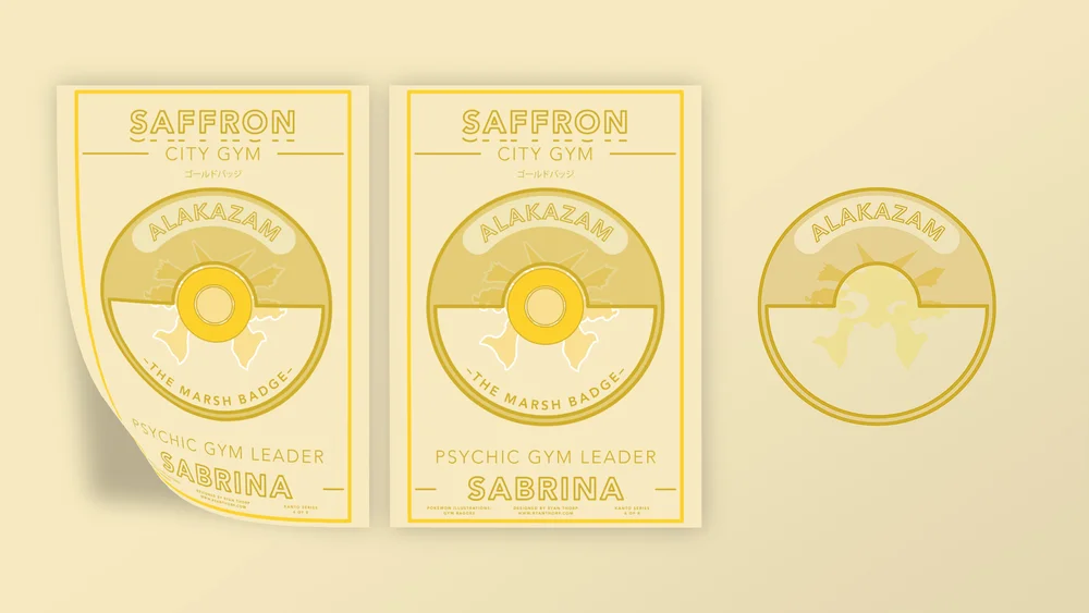 Illustrated Saffron City gym poster