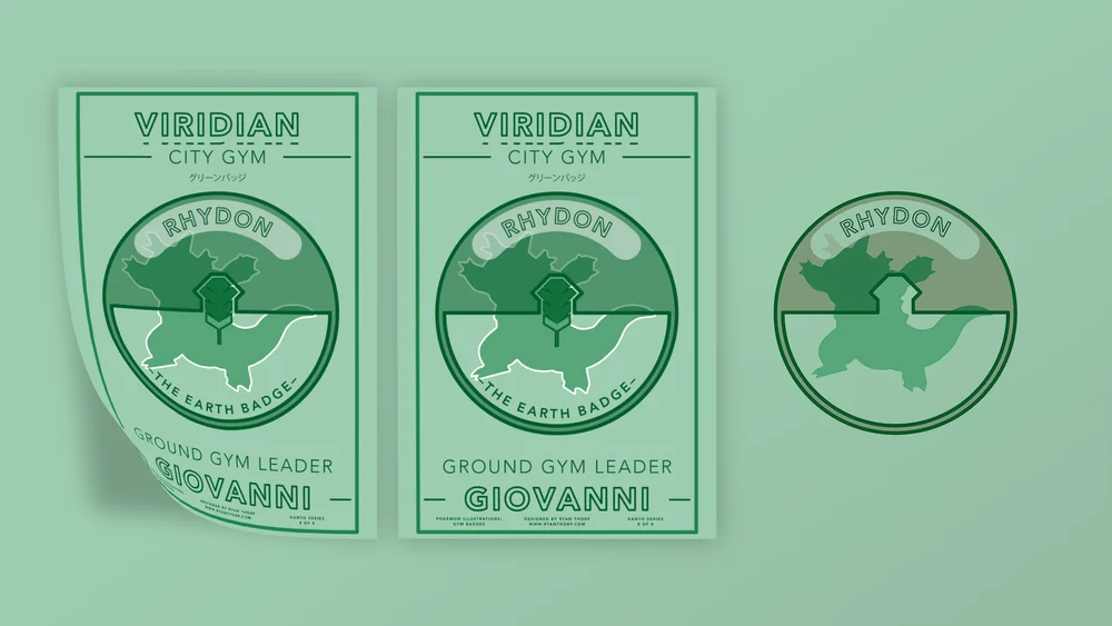 Illustrated Viridian City gym poster