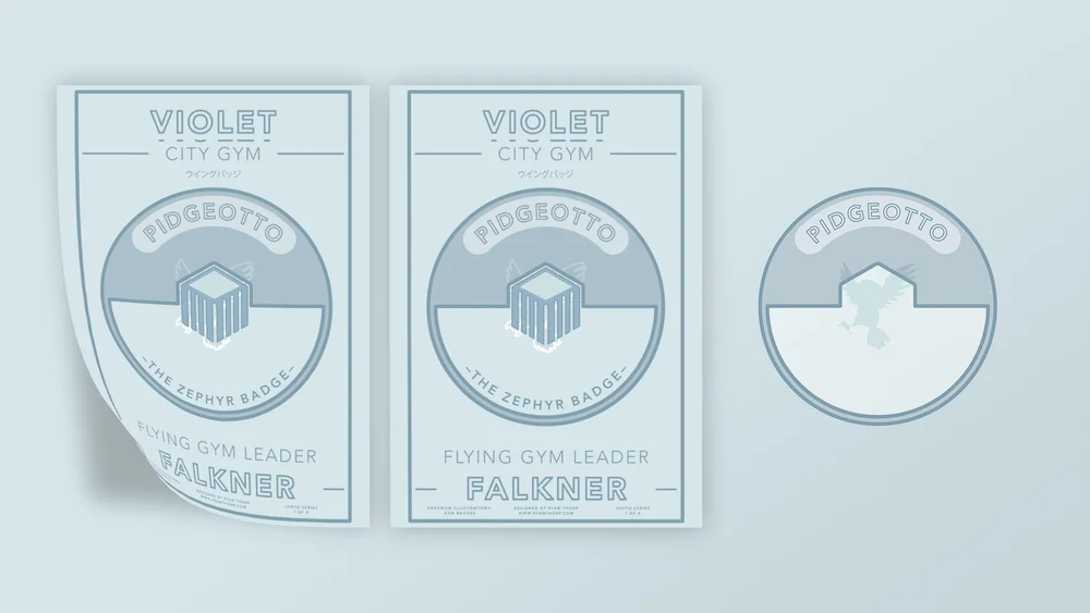 Illustrated Violet City gym poster