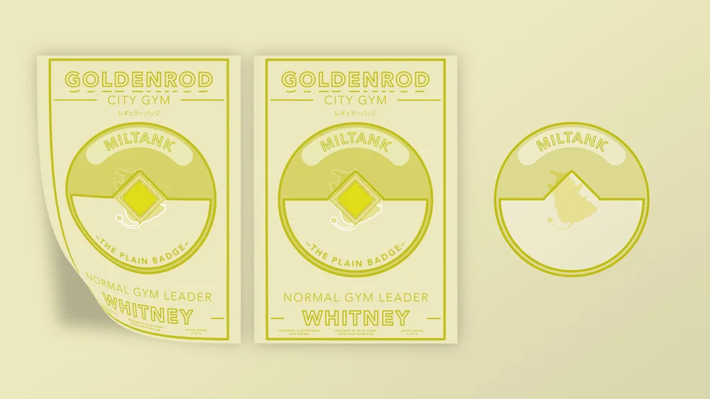 Illustrated Goldenrod City gym poster