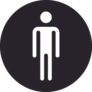 Person symbol reversed out of a solid circle