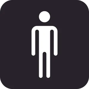 Person symbol reversed out of a solid rounded square