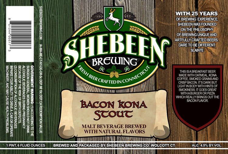 Bacon Kona Stout label
