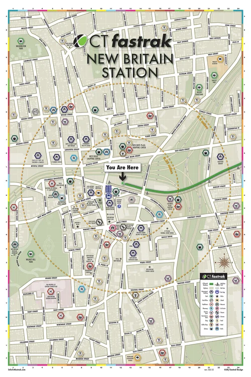 CTfastrak New Britain Station wayfinding map