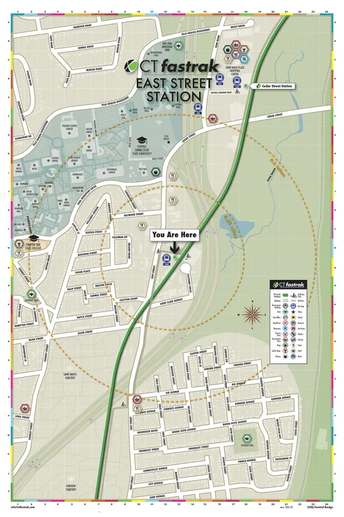 CTfastrak East Street Station wayfinding map