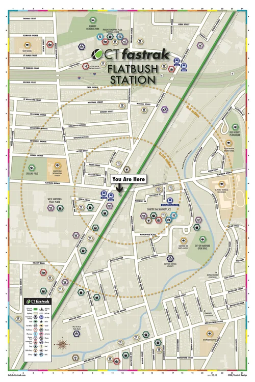 CTfastrak Flatbush Avenue Station wayfinding map