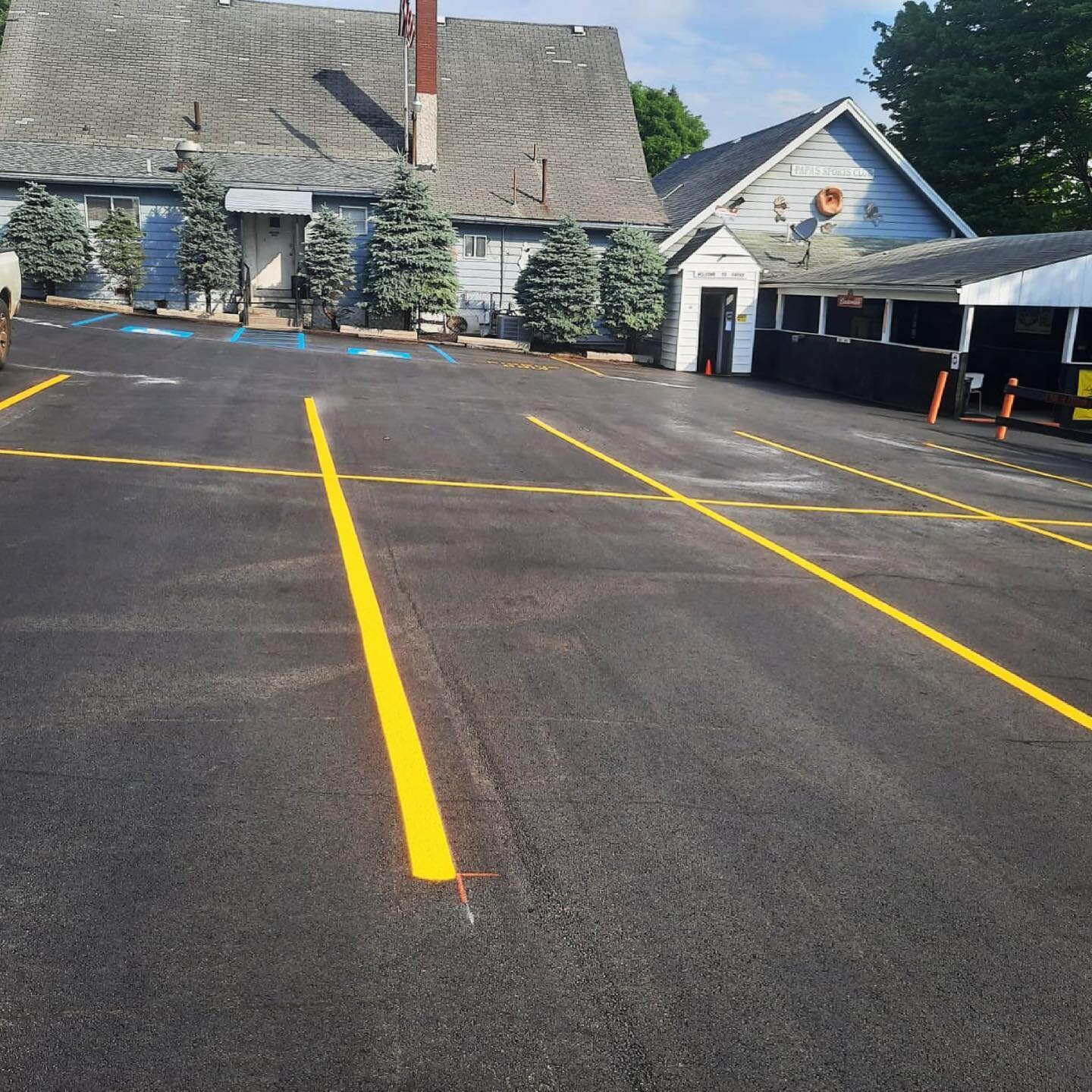 Thanks @papassportsbar for the job! The parking lot turned out great!