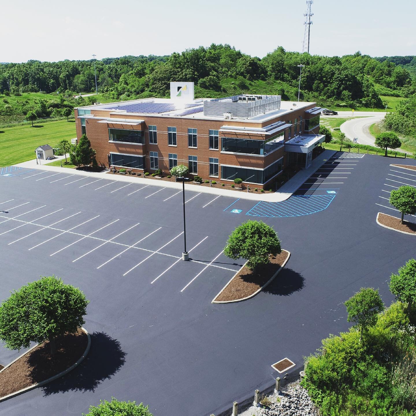 Drone pictures from the Lindy Paving office job!