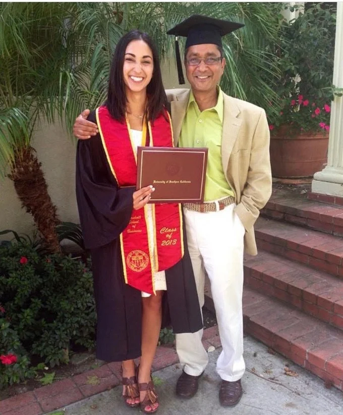 Angeli | San Francisco, CA What is your dad’s name? Anant What do you miss (or not miss) about your dad? I miss how playful my dad was. He was a business executive who ran multiple companies, but he always found time to come up with a ridiculous new nickname for his kids or send us meticulously narrated stories of our family dog chasing a lizard in the yard. I miss his love of learning. While other kids in our neighborhood were learning to play soccer or baseball, he deconstructed a radio for my sister and I and taught us how to put the entire thing back together again. I miss how he annoyed my mom and gave us something to talk about when I call her every week. I don't miss his alcoholism. I don't miss how it transformed him into this shell of a human, someone I didn't recognize and who literally shrank as he lost weight. I don't miss how his disease stole him from us far too soon. But over the last year, I've realized I'm also grateful that he was with us for as long as he was. What do you wish people would ask you about your dad? I wish they would ask about him. Ask about my memories of him, ask what he was like, ask how I continue to stay connected with him after his passing, ask about the little things he did to annoy me, ask about the incredibly complicated feelings of relief and guilt I had when he died. I wish they would ask me about my experience of being in the hospital with him because I'm still not over it, and it's been a year. All I want to do is talk about him, and it feels like sometimes people are nervous to ask.