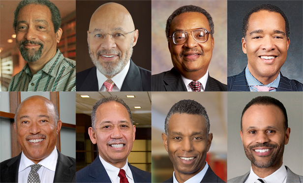 Top row left to right: David Andrews, Dennis Archer, John Daniels, Maurice Watson Bottom row left to right: Frederick Nance, Benjamin Wilson, Ellisen Turner, Jonathan Harmon