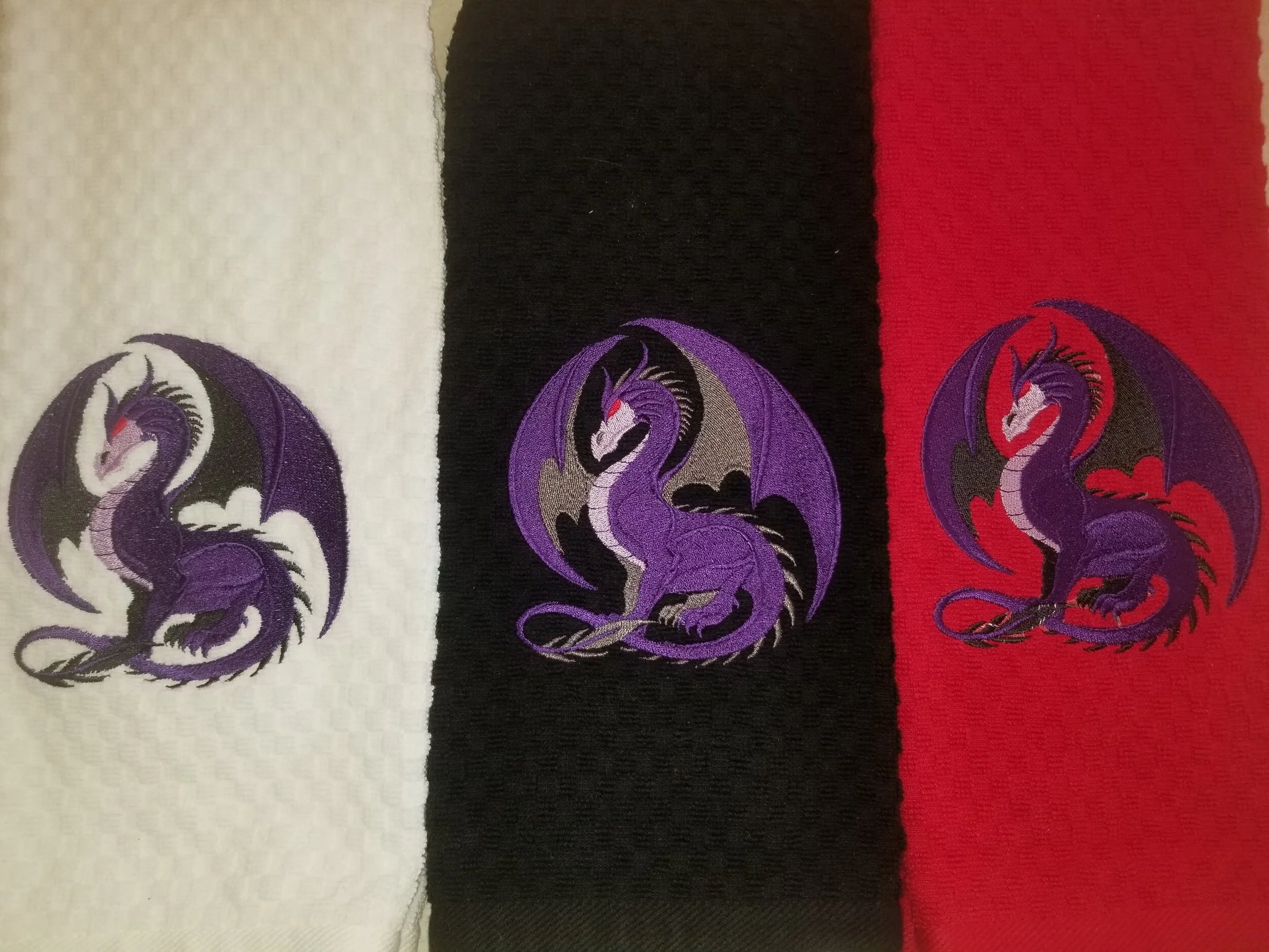 Waffle Towel - Purple Dragon