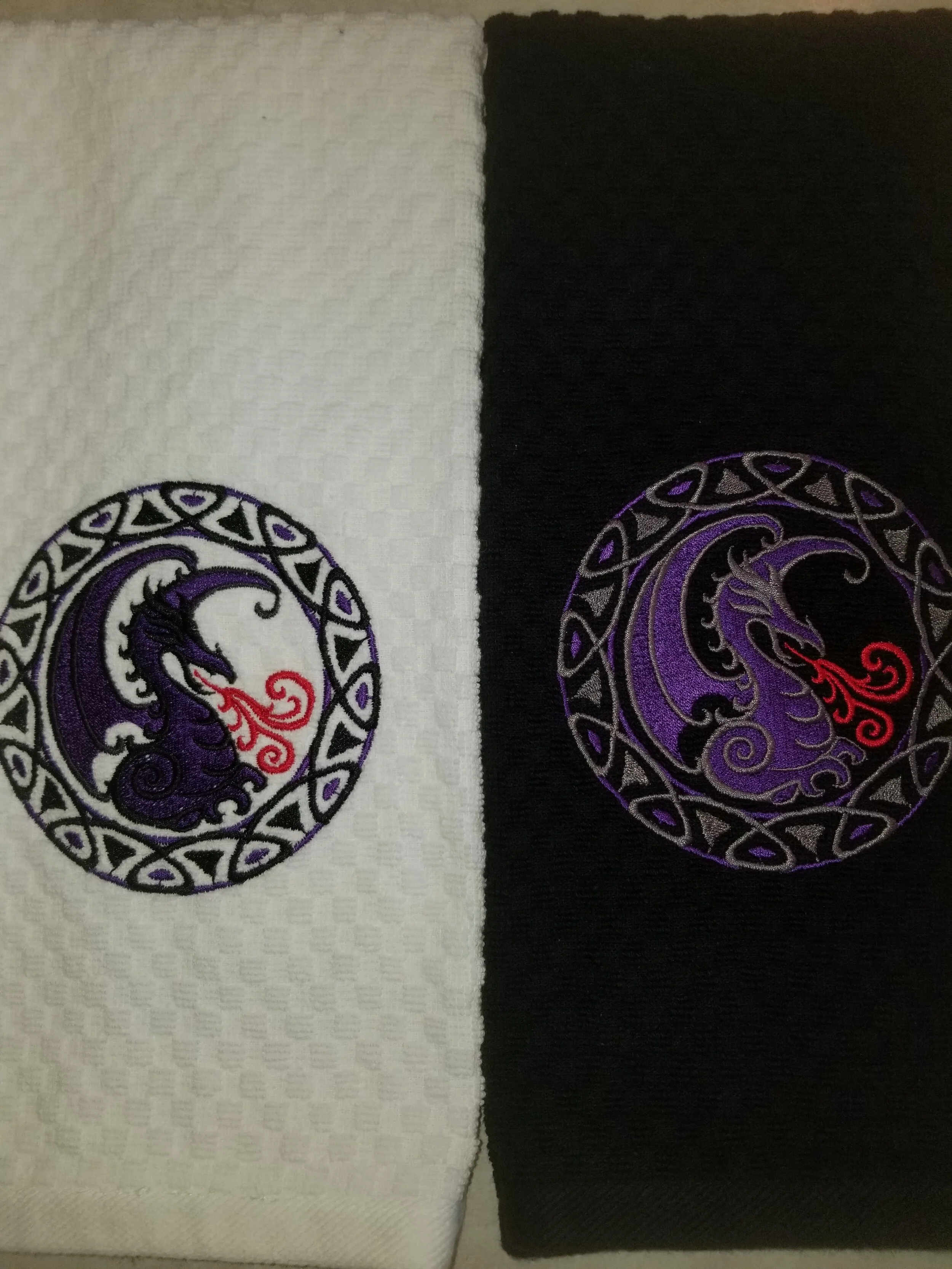 Waffle Towel - Celtic Dragon Purple