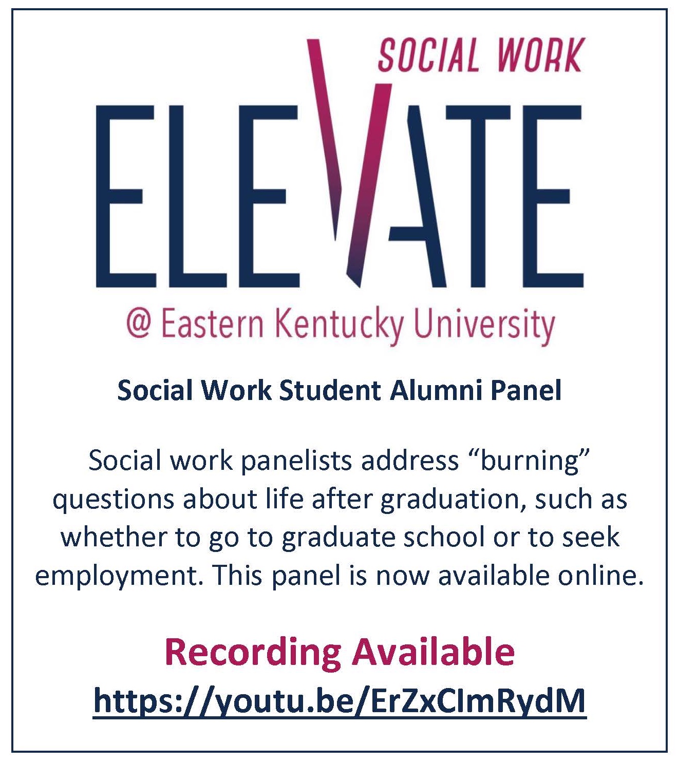 EKU Social Work Day and First Virtual Panel 03/19