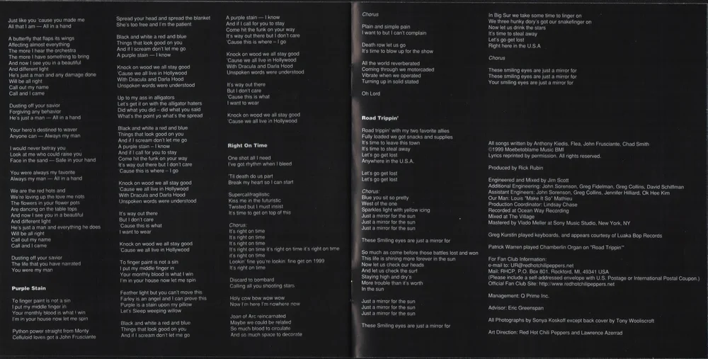 1998 1999 Californication Red Hot Chili Peppers Recording Sessions Archive