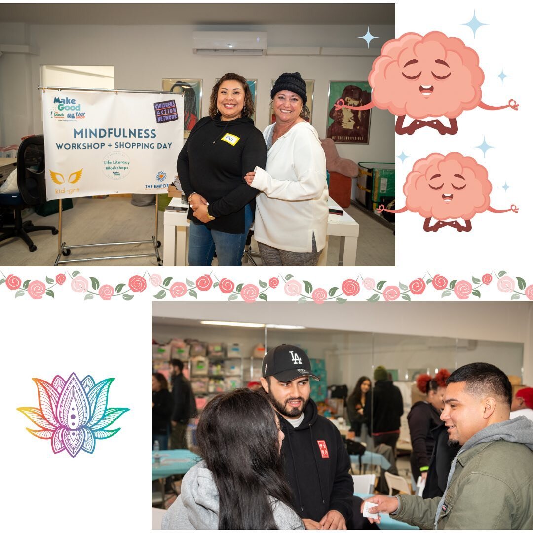 Thank you Julia &amp; Vivi from @kid_grit for facilitating such a meaningful mindfulness workshop! Former foster youth enrolled in higher education were able to participate in a wonderful workshop and shop FREE for clothing, shoes, books, toiletries 