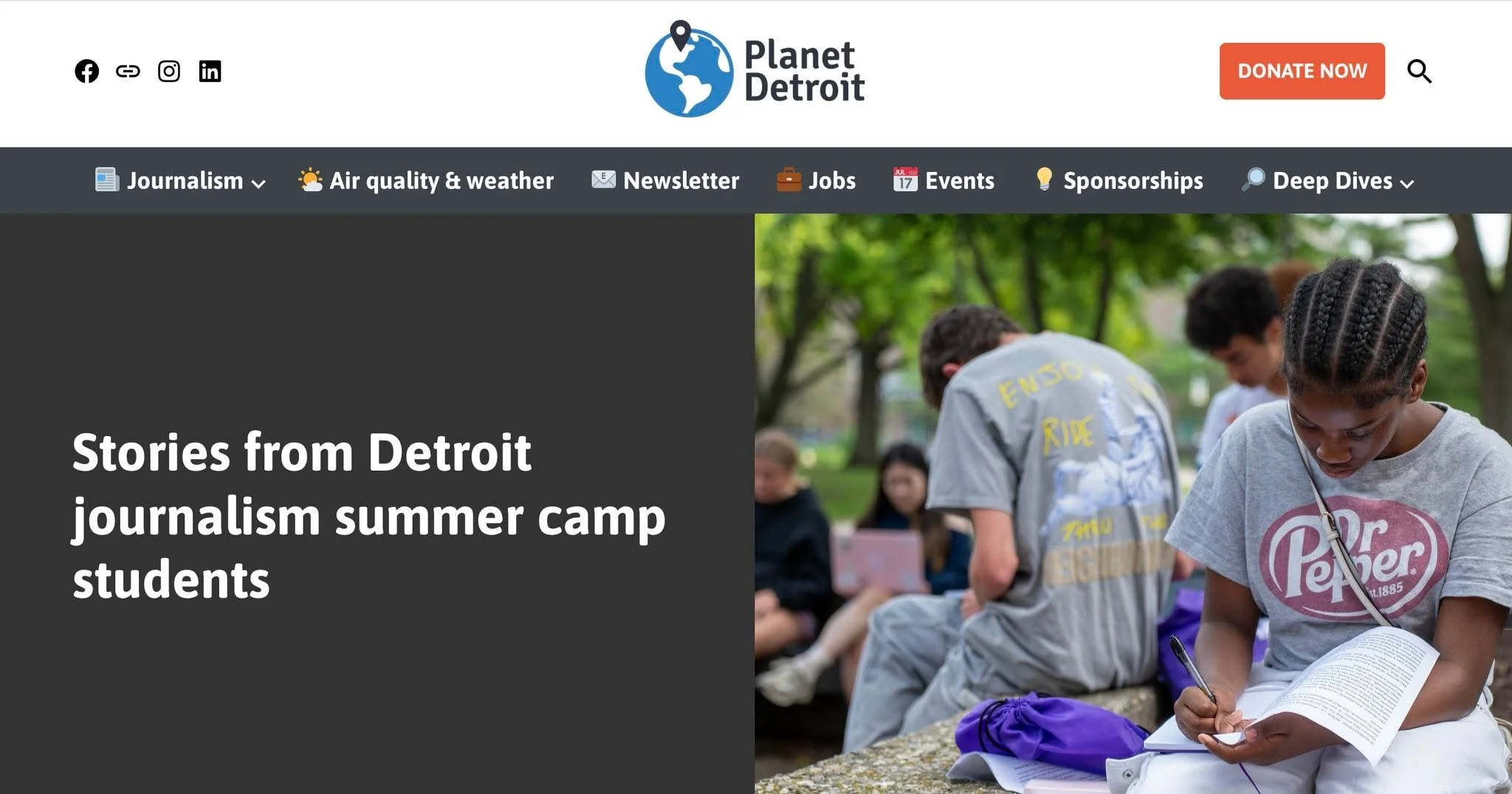 Our Journalism Camp 2025 articles are now live on @planetdetroitnews! 📰🌎

Over two weeks, high school students learned the fundamentals of reporting, interviewing and storytelling. With coaching from professional journalists, they produced stories 