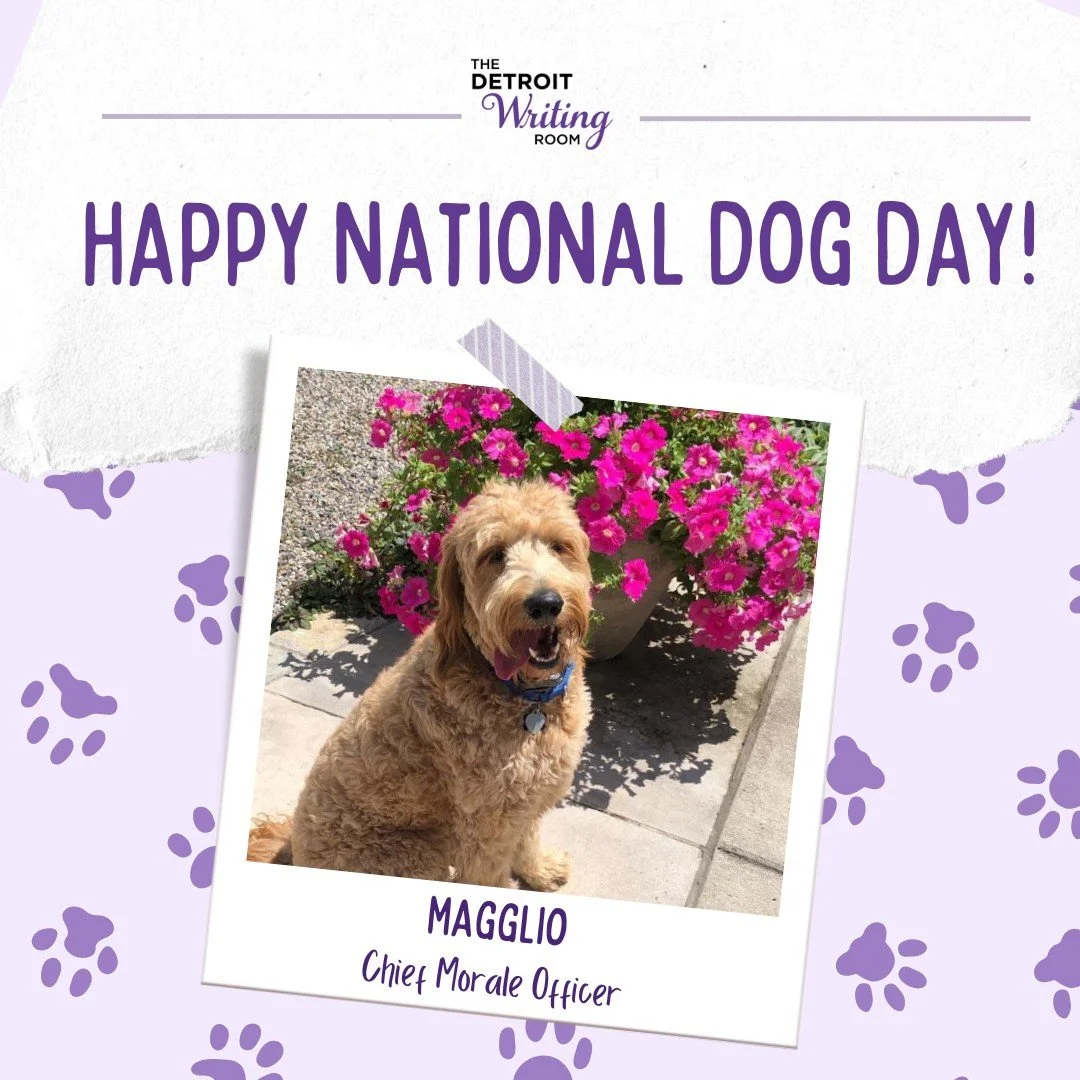 Happy #NationalDogDay! 🐾🎉

DWR Chief Morale Officer @magglio_ordoglio sends tail wags and puppy kisses to you and your furry friends today. 🐶💜

We encourage you to take a break from writing and enjoy a walk with your dog. Fresh air is perfect for