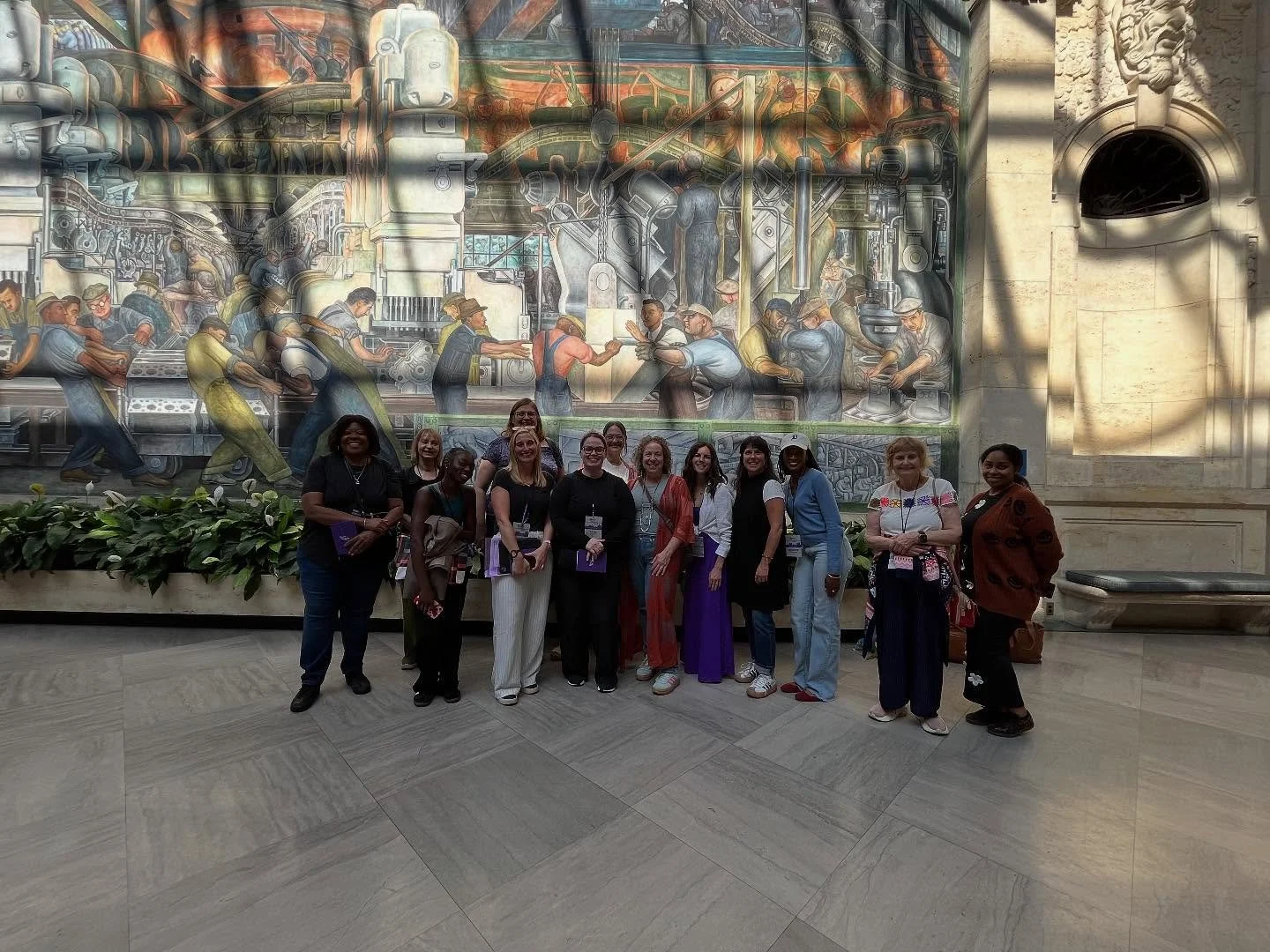 Day 3 of our weekend writing retreat in Detroit! 🌇

We spent the morning reading, writing and sharing our work at the @WSUPress. Then we headed to the @diadetroit where archivist Dan Golodner shared behind-the-scenes stories of the Diego Rivera mura