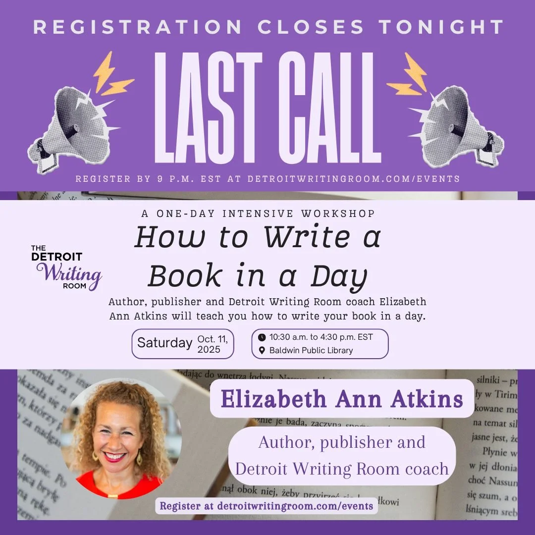📣 Registration Reminder! 📣

Registration for &ldquo;How to Write a Book in a Day&rdquo; closes tonight at 9 P.M. EST. Get your tickets now for this one-day intensive workshop on Saturday!

This workshop is back by popular demand. Author, publisher 