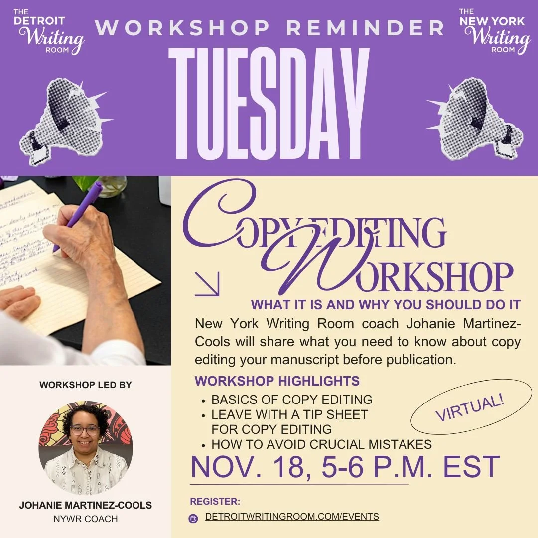 Tickets are still available for tomorrow&rsquo;s virtual workshop, &ldquo;Copy Editing: What It Is and Why You Should Do It!&rdquo; ✍️

Copy editing is essential for all writers, but many may not know exactly what it is, or the consequences of not co