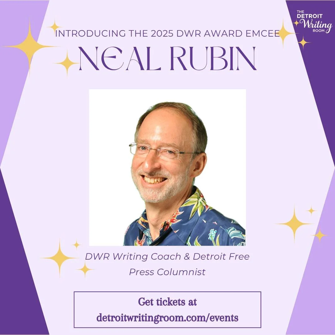 DWR coach and @detroitfreepress columnist Neal Rubin will be emceeing the 2025 Detroit Writing Room Awards at @detpubtheatre on Dec. 8! Guests have an opportunity to mingle with Neal and other journalists and authors during a happy hour before the ce