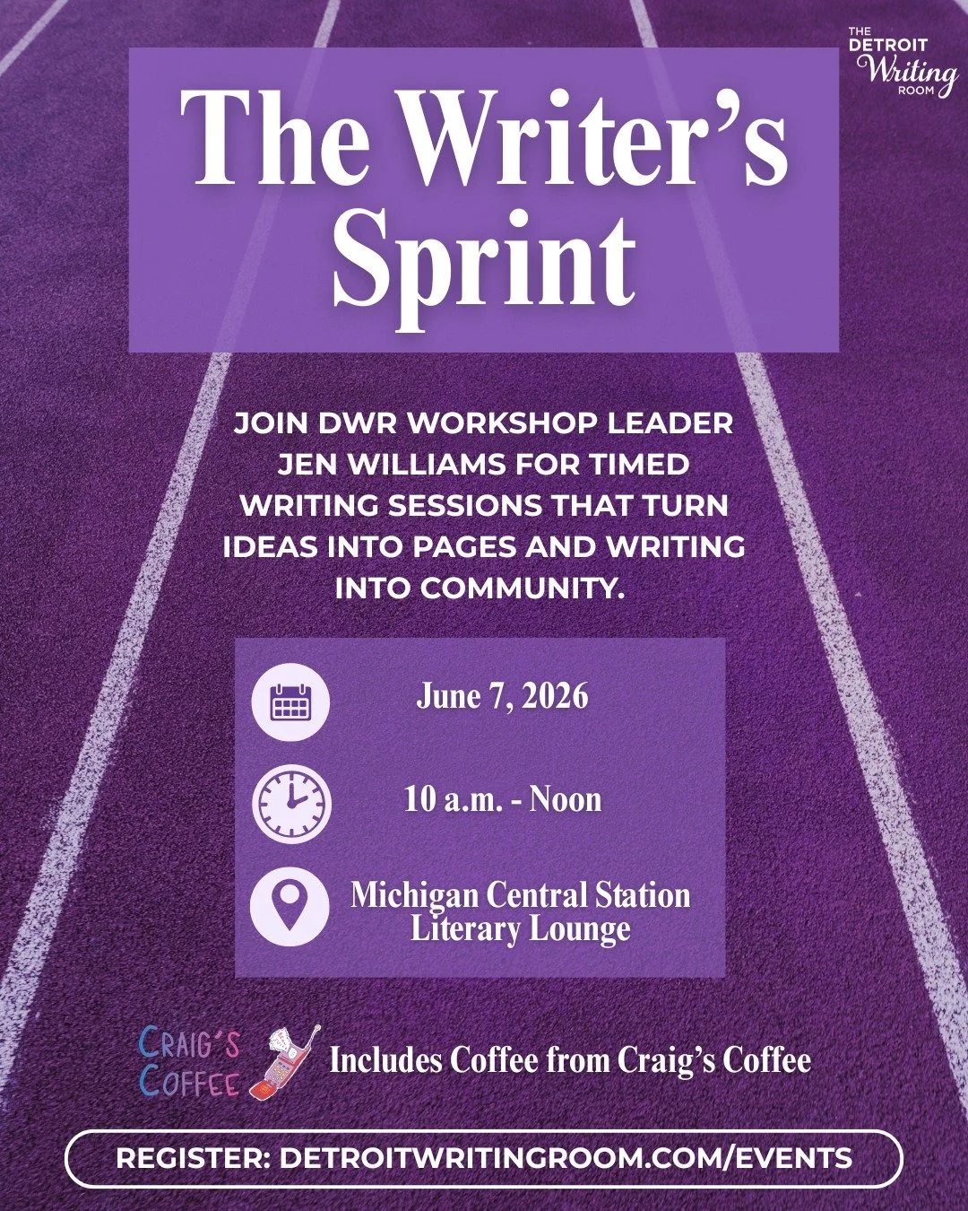 If you&rsquo;ve been struggling to focus, procrastinating your next chapter or just need that extra push to actually sit down and write, &ldquo;The Writer&rsquo;s Sprint&rdquo; led by @jenwillwrite  is for you!

Join us at @michigancentraldetroit for