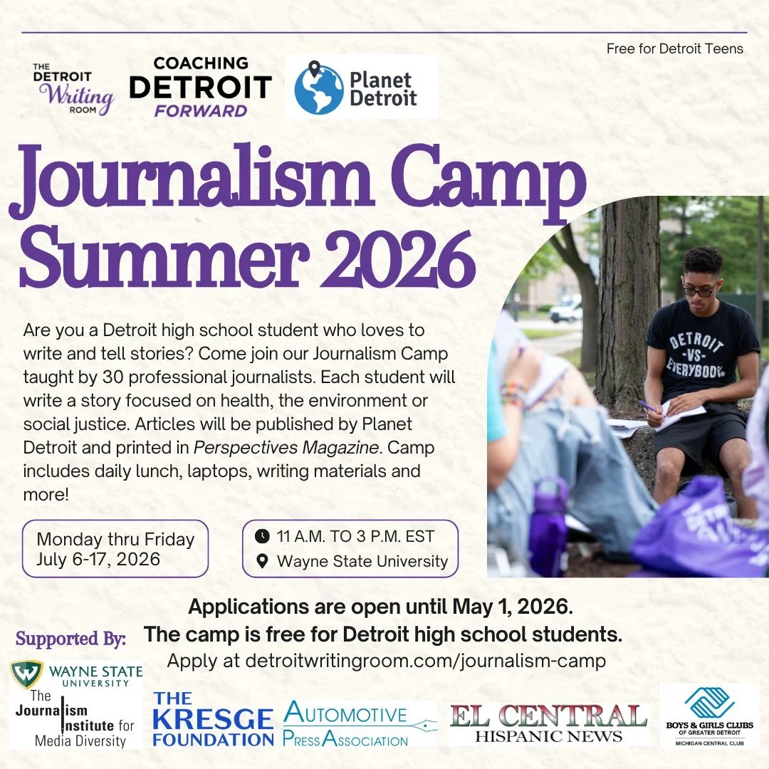 2026 Summer Journalism Camp is coming up! 📣 

Are you a high school student who loves writing, storytelling or reporting on issues that matter? Apply to attend The Detroit Writing Room&rsquo;s Journalism Camp in partnership with @coachingdetroitforw