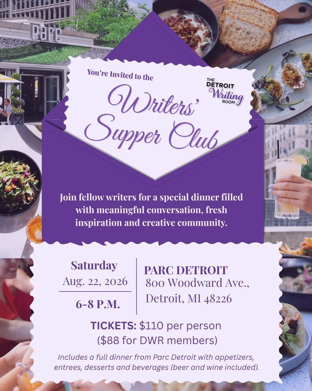 Introducing a new DWR experience: The Writers&rsquo; Supper Club! ✨ 

You are invited to join us for an intimate writers&rsquo; dinner &mdash; an evening designed to gather storytellers to share ideas, spread inspiration and enjoy great food in the h