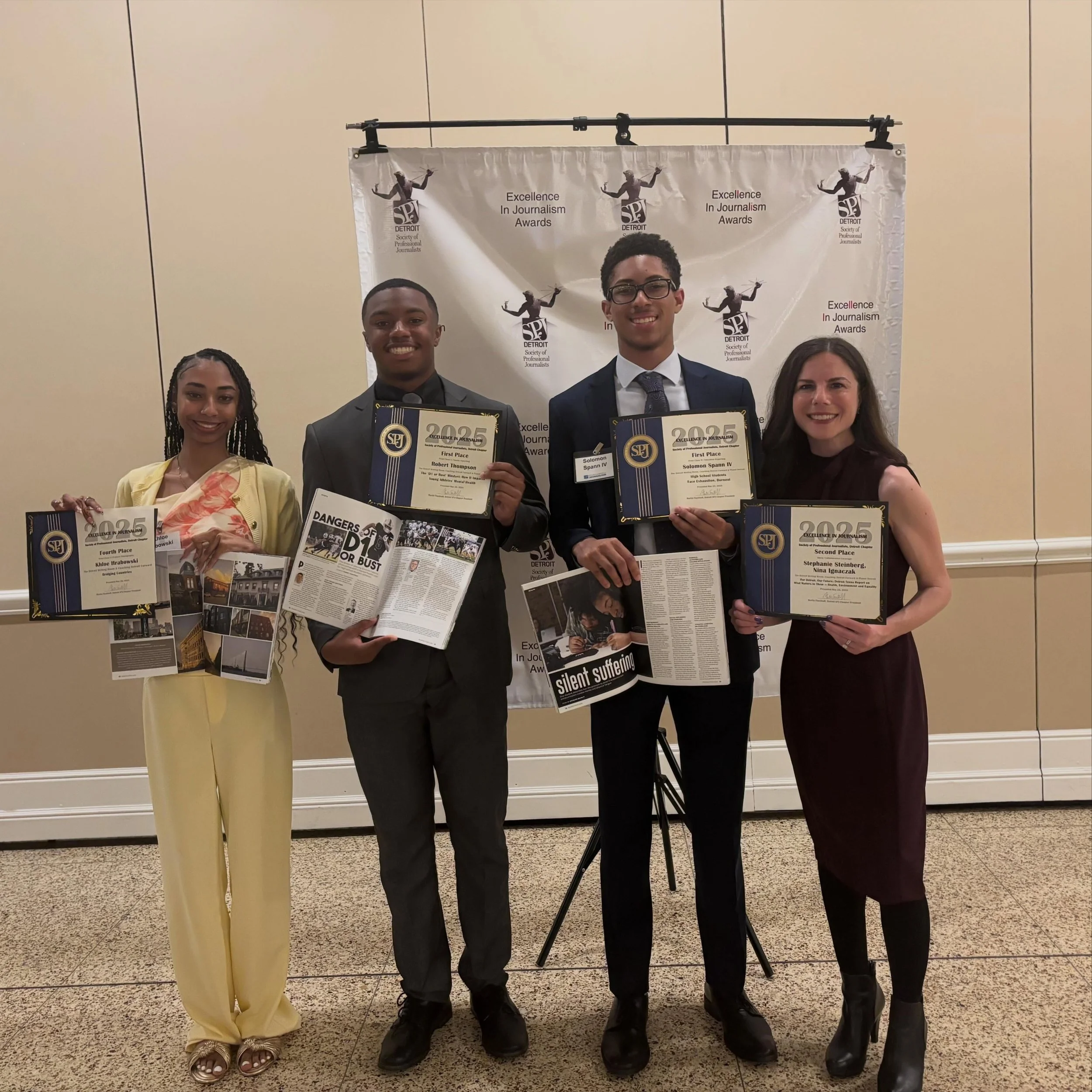 Please join us in congratulating our students who became Society of Professional Journalist Detroit Chapter Award winners tonight! 🏆

We had 12 students and several coaches from our Journalism and Photography Camps who were up for 16 SPJ awards. The