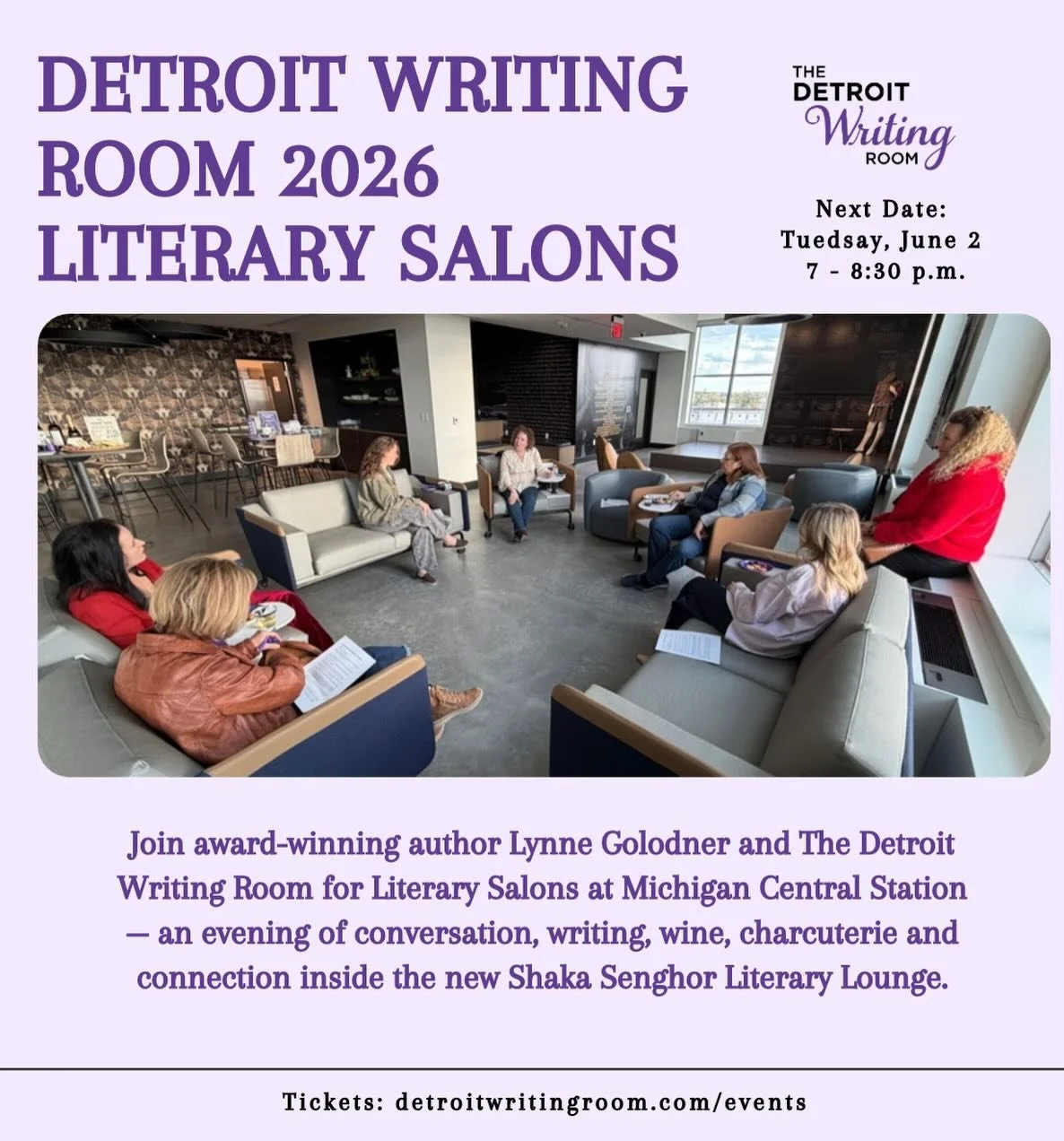 Detroit&rsquo;s literary scene is calling 📚✨

The Detroit Writing Room Literary Salons are bringing writers, readers, and creatives together inside @Michigan CentralDetroit for nights of storytelling, conversation, and connection. 🤍
From themed dis