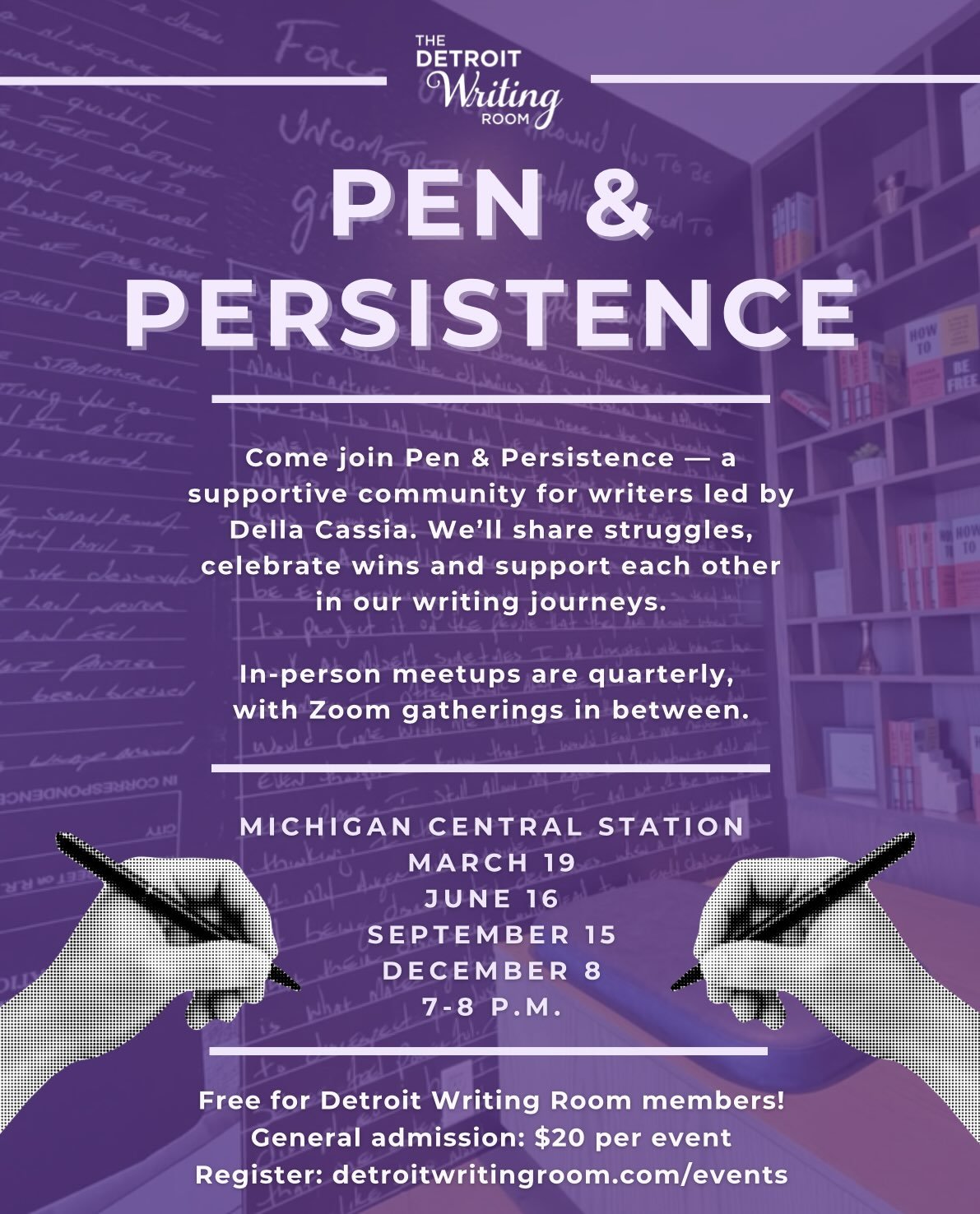 💜✍🏽 Reminder: Pen &amp; Persistence is happening June 16! 📚✨

Writers, this is your sign to step away from the page and connect with your community. 📝🤝
Whether you&rsquo;re working on your first story 🌱, editing your latest draft 📄, facing wri