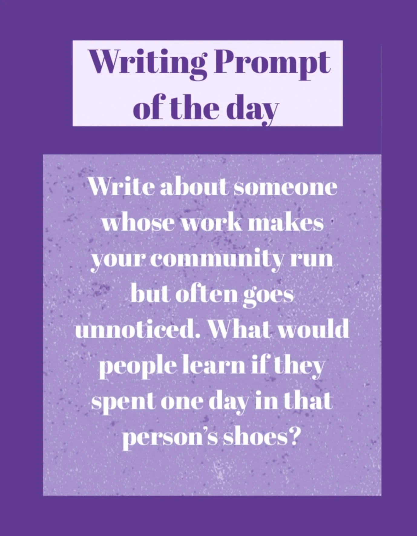 Some of the most important stories belong to the people we pass by every day. 💭📖

Today&rsquo;s writing prompt challenges you to look a little closer:
  🏙️ Who keeps your community running behind the scenes?
  💡 What can their story teach us? 
  
