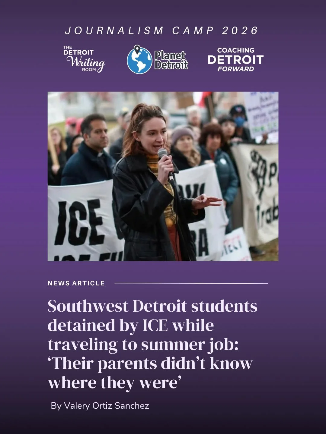 From our 2026 Journalism Camp:

Cass Tech senior Valery Ortiz Sanchez reports on twin sisters Alexka and Angely Jerez-Medina, 18-year-old asylum seekers from Venezuela and Western International High School students. They were detained by ICE in June 