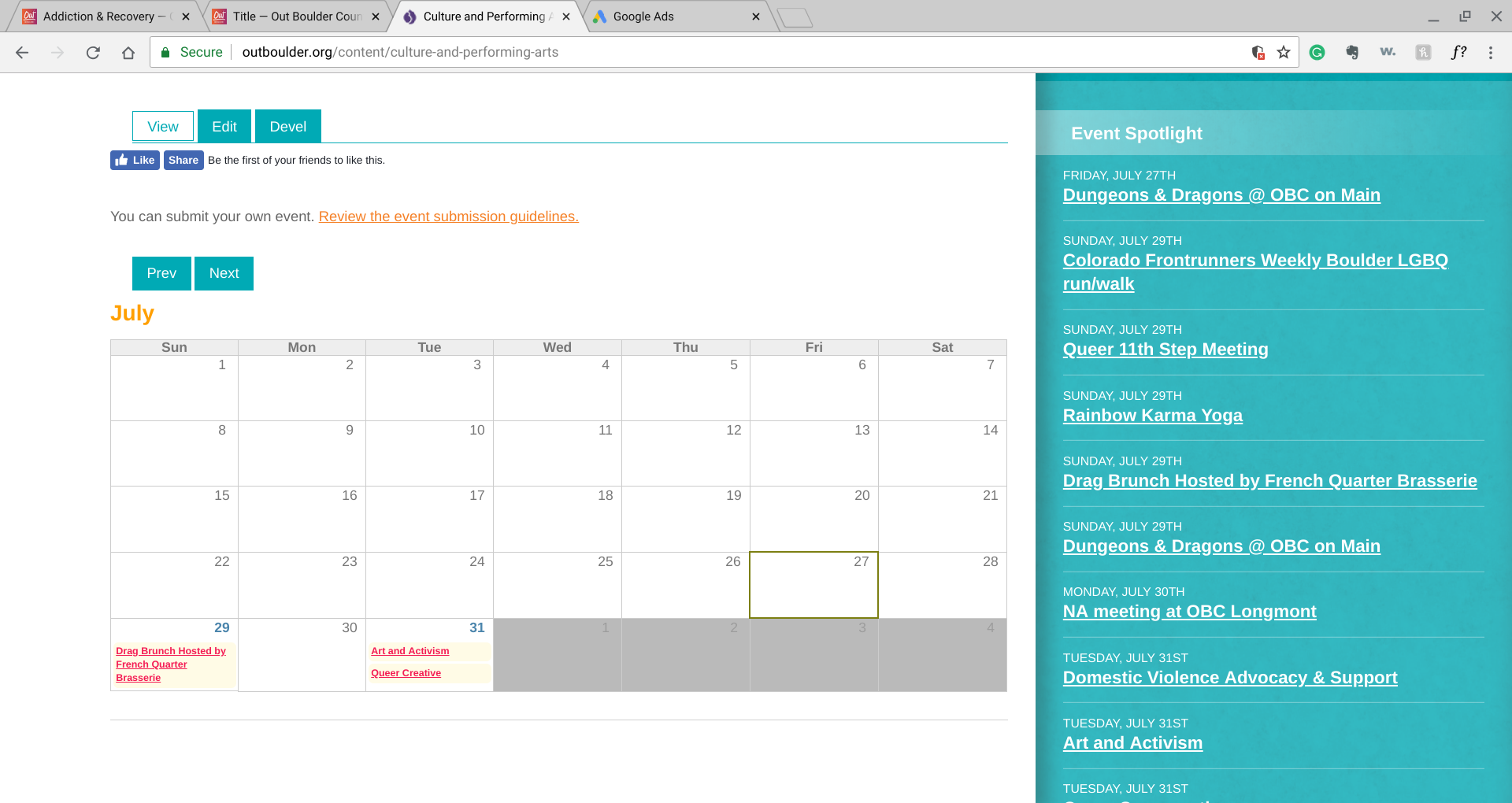 Calendar - Culture & Arts