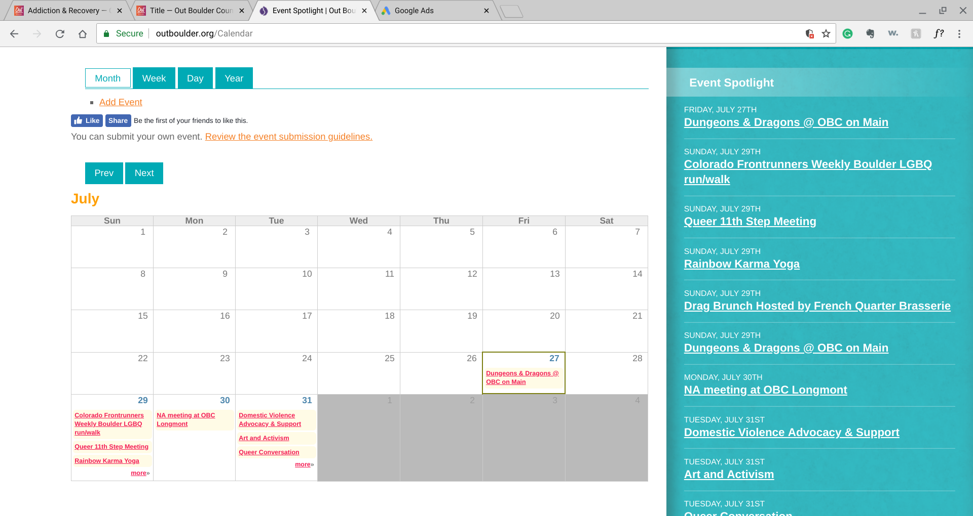 Main Calendar