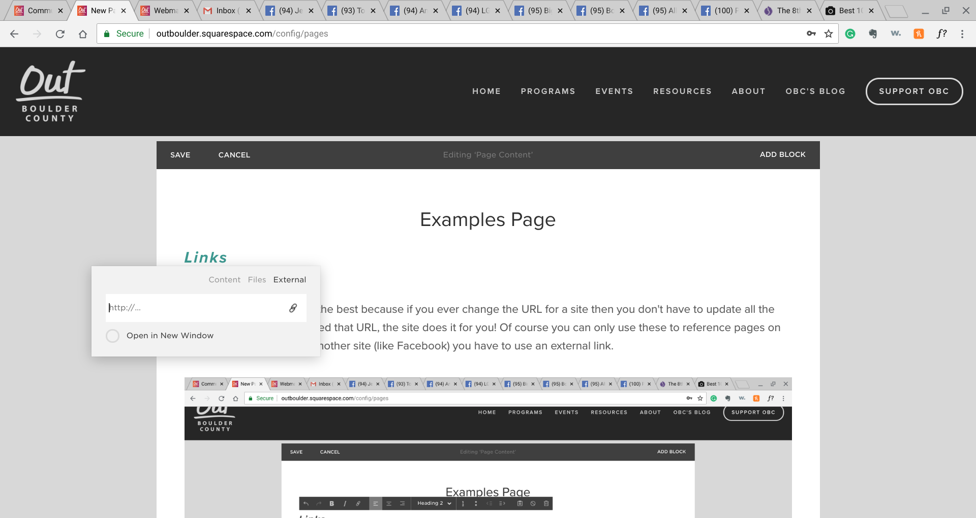 External Link Settings
