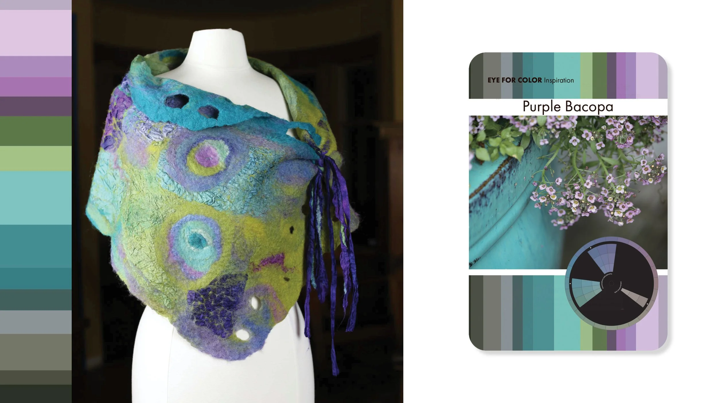 Using an expanded color palette to create luscious color in a nuno felt shawl