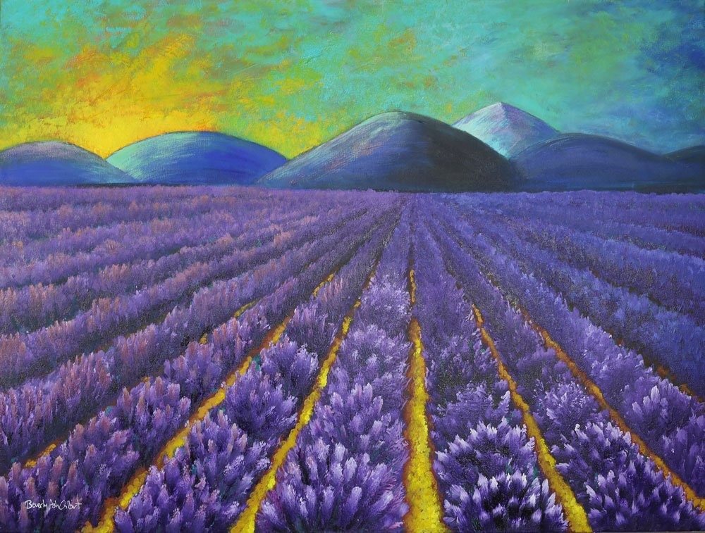 Lavender Field At Sunset - Art Print