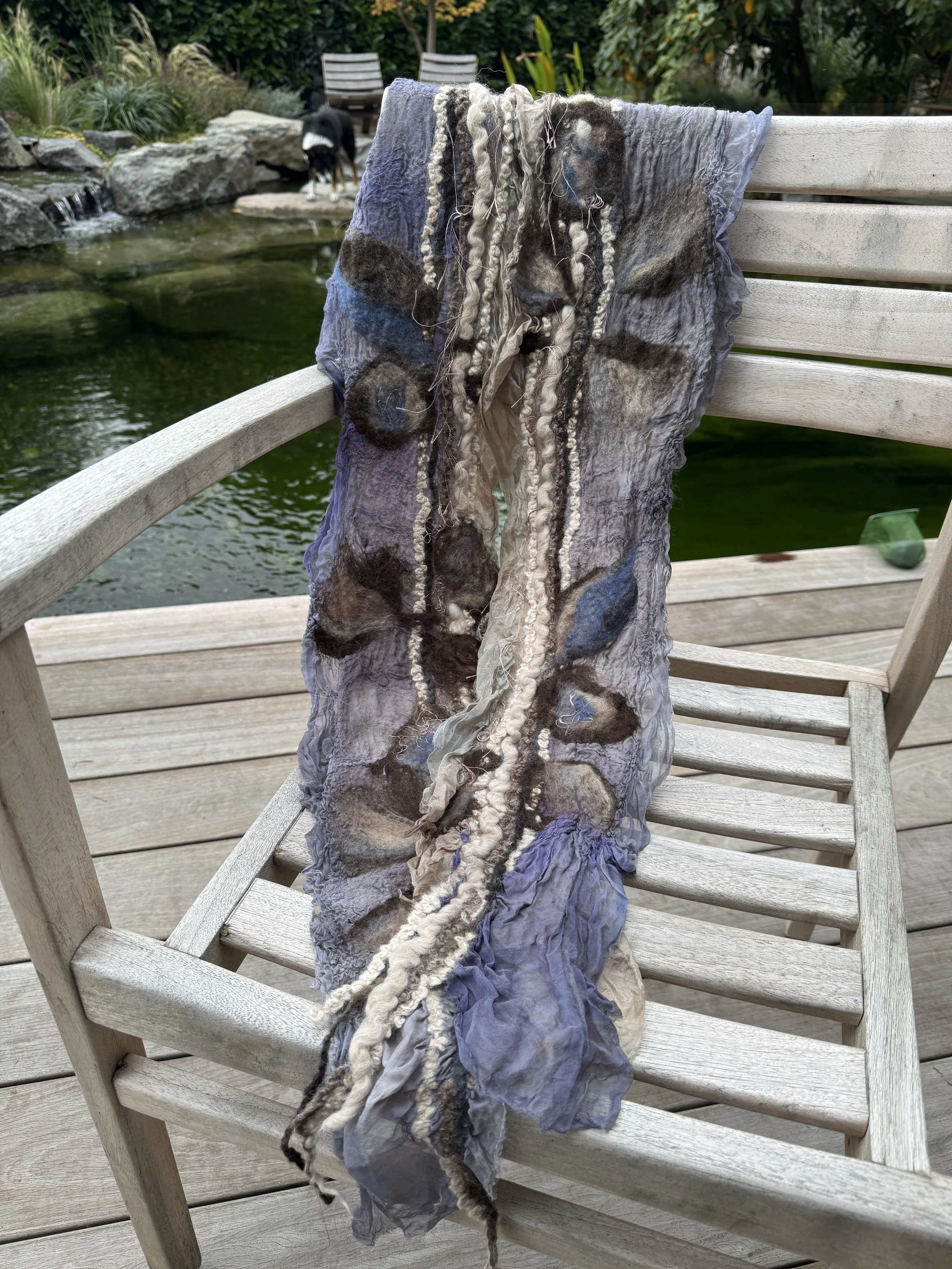 Nuno Felted Scarf - Driftwood
