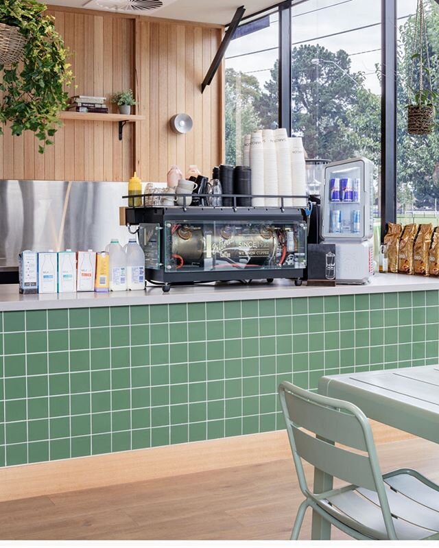 A palette of green and warm timber features create a fresh backdrop to the store. Design @christina.k.architecture Photos @1nkd #christinakhospitality #christinakarchitecture #hospitalitydesign #hospitality #interiordesign #cafe #melbourne #architect