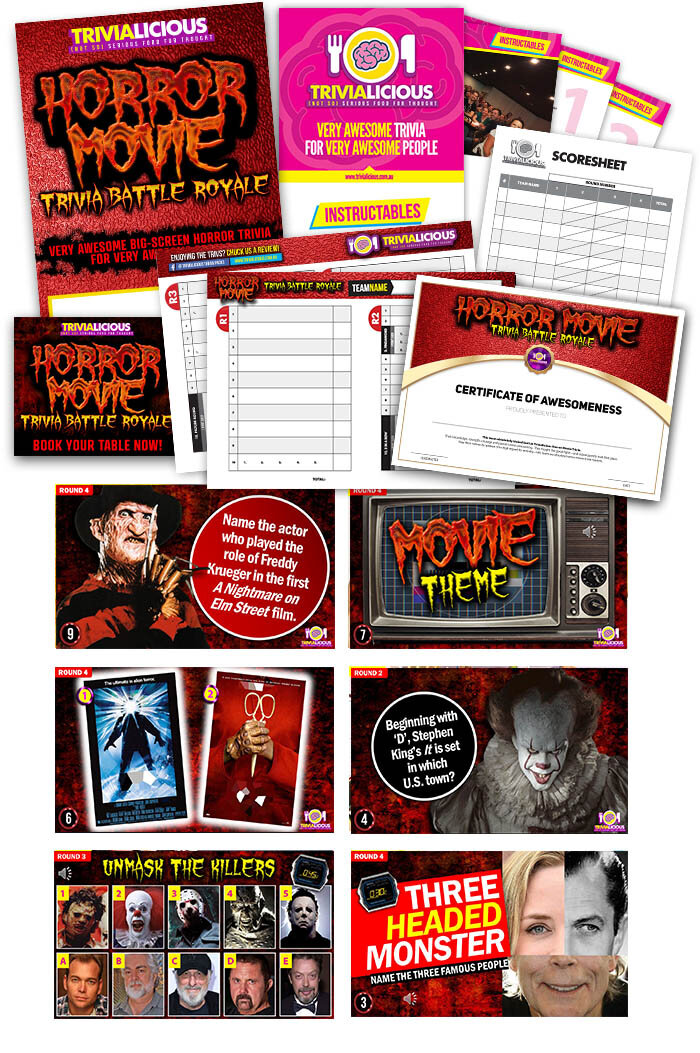 Trivialicious Horror Movie Themed Trivia Question Pack 001 Trivialicious Trivia Packs