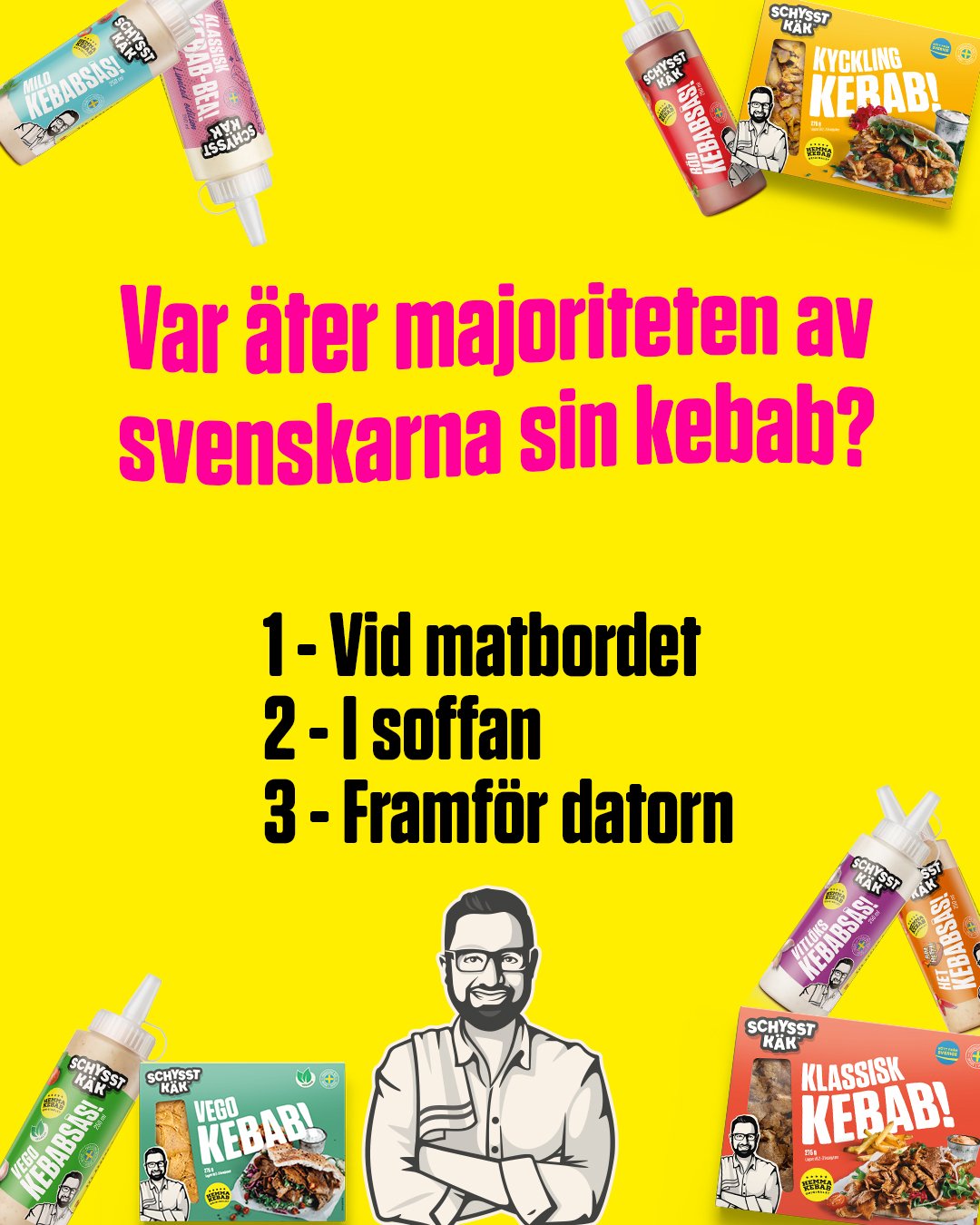 Hmmm! Var &auml;ter du helst din kebab?😍💛