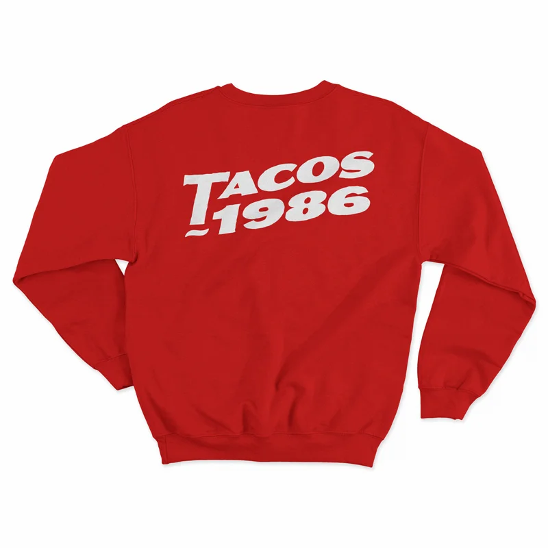 red crew neck sweater