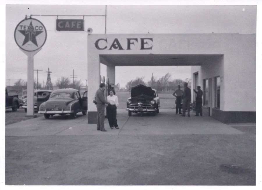 Die berüchtigte Tankstelle nach der Tat. Dienstag, den 29. Januar bei Vega, Texas.